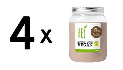 4 x HEJ Natural Protein Vegan (450g) Chocolate