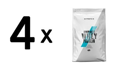 4 x Myprotein Impact Whey Protein (1000g) Natural Vanilla