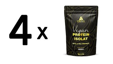 4 x Peak Vegan Protein Isolate (750g) Chocolate