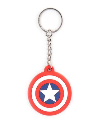 Marvel Comics -Captain America Shield Logo Rubber Keychain - D...