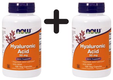 2 x Hyaluronic Acid with MSM, 50mg - 120 vcaps