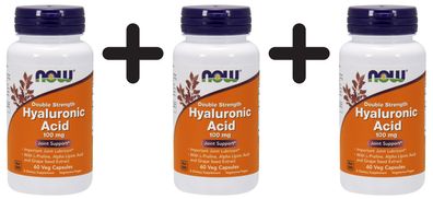 3 x Hyaluronic Acid, 100mg (Double Strength) - 60 vcaps