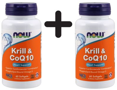 2 x NOW Foods Krill & CoQ10 - 60 softgels