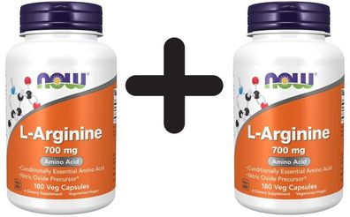 2 x NOW Foods L-Arginine, 700mg - 180 vcaps