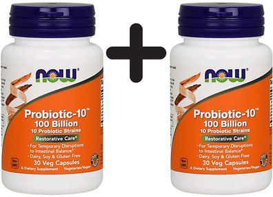 2 x Probiotic-10, 100 Billion - 30 vcaps