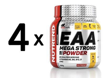 4 x EAA Mega Strong Powder, Orange + Apple - 300g