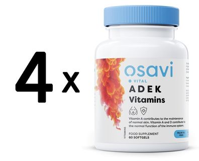 4 x ADEK Vitamins - 60 softgels