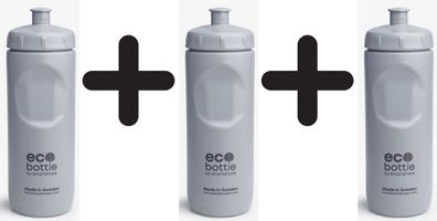 3 x EcoBottle Squeeze, Gray - 500 ml