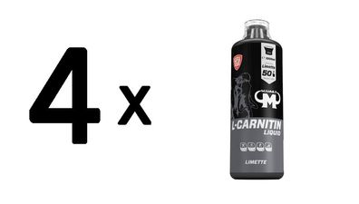 4 x Mammut L-Carnitine Liquid (1000ml) Lime