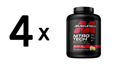 4 x Muscletech Nitro Tech 100% Whey Gold (5lbs) Strawberry