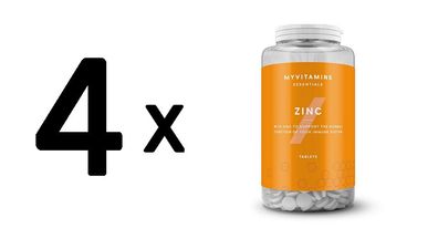 4 x Myprotein MyVitamins Zinc (90 Tabs) Unflavoured