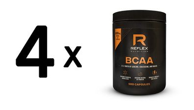 4 x Reflex Nutrition BCAA (500 Capsules)