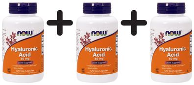 3 x Hyaluronic Acid with MSM, 50mg - 120 vcaps