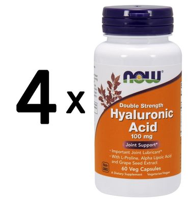 4 x Hyaluronic Acid, 100mg (Double Strength) - 60 vcaps