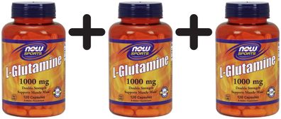 3 x L-Glutamine, 1000mg - 120 caps
