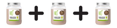 3 x HEJ Natural Protein Vegan (450g) Chocolate