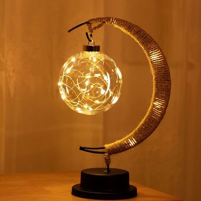 The Enchanted Moon Lamp - Hängende Mondlampe Nachtlicht mit Ständer, Halbmond-Mondlam