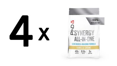 4 x PhD Synergy All-In-One (2000g) Vanilla Creme