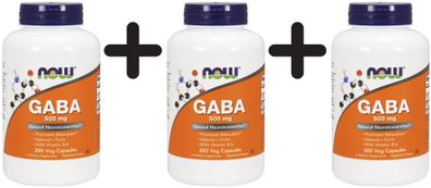 3 x GABA, 500mg with Vitamin B6 - 200 vcaps