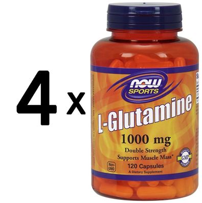 4 x L-Glutamine, 1000mg - 120 caps