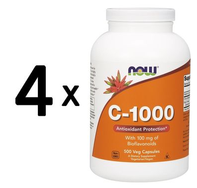 4 x Vitamin C-1000 with 100mg Bioflavonids - 500 vcaps