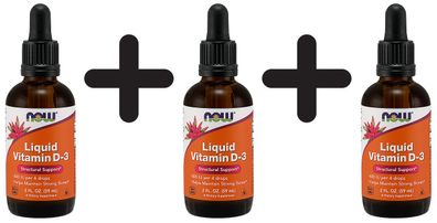 3 x Vitamin D-3 Liquid, 400 IU - 60 ml.