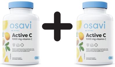 2 x Active C, 1000mg Vitamin C - 120 vegan caps