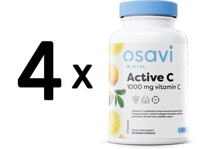 4 x Active C, 1000mg Vitamin C - 60 vegan caps
