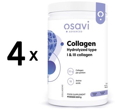 4 x Collagen Hydrolyzed, Type I & III - 600g