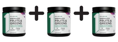 3 x Energized Fruits & Greens, Mixed Berry - 163g
