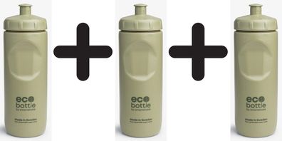 3 x EcoBottle Squeeze, Dusky Green - 500 ml