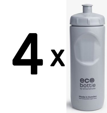 4 x EcoBottle Squeeze, Gray - 500 ml