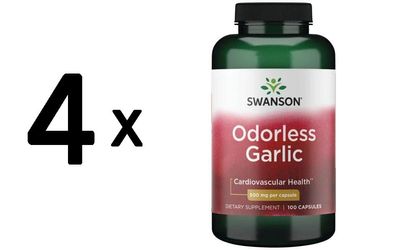 4 x Odorless Garlic, 500mg - 100 caps