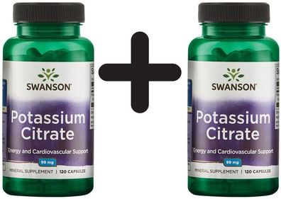 2 x Potassium Citrate, 99mg - 120 caps
