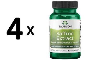 4 x Saffron Extract 2% Safranal, 30mg - 60 vcaps