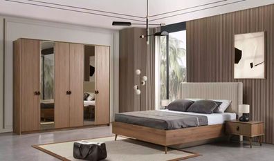 Schlafzimmer Bett 2x Nachttische Kleiderschrank 4tlg Schrank Möbel Luxus