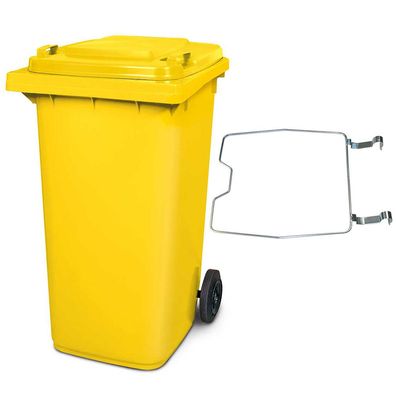 BRB Mülltonne MGB 240 Liter, mit Klemmring für Müllsäcke (gelb)