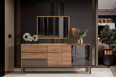 Luxus Sideboard Kommode Spiegel 2tlg Kommoden Esszimmer Design Möbel