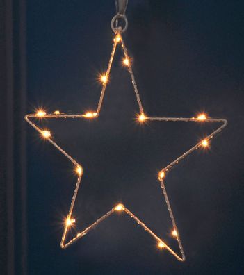LED Metall Stern Silhouette - weiß - Weihnachts Fensterdeko warm weiß beleuchtet
