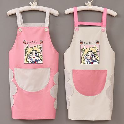 Sailor Moon Tsukino Usagi Grillschürze Küche BBQ CafeOlfest Strapsschürze mit Taschen