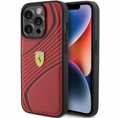 Handyhülle Case iPhone 15 Pro Ferrari Kunstleder rot