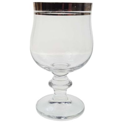 Rotweinglas mit Platinrand H 10,8 cm DM 6,4 cm #1
