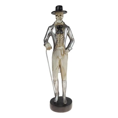 vianmo Skelett im Anzug Bräutigam Dekofigur Polyresin Gothik Deko Stock 51 cm