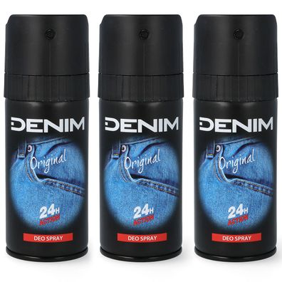DENIM Original - deo Perfume 3x 150ml bodyspray