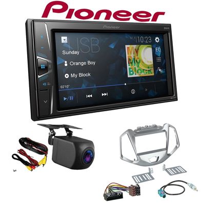 Pioneer Autoradio Touchscreen Rückfahrkamera für Ford EcoSport ab 2014 silber