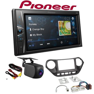 Pioneer Autoradio Touchscreen Rückfahrkamera für Hyundai i10 ab 2013 schwarz