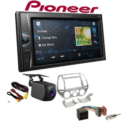 Pioneer Autoradio Touchscreen Rückfahrkamera für Hyundai i20 2012-2014 silber