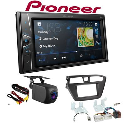 Pioneer Autoradio Touchscreen Rückfahrkamera für Hyundai i20 ab 2014 schwarz
