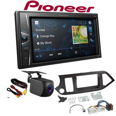Pioneer Autoradio Touchscreen Rückfahrkamera für KIA Picanto ab 2011 schwarz