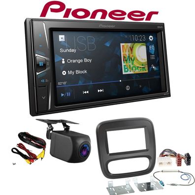 Pioneer Autoradio Touchscreen Rückfahrkamera für Opel Vivaro ab 2014 schwarz